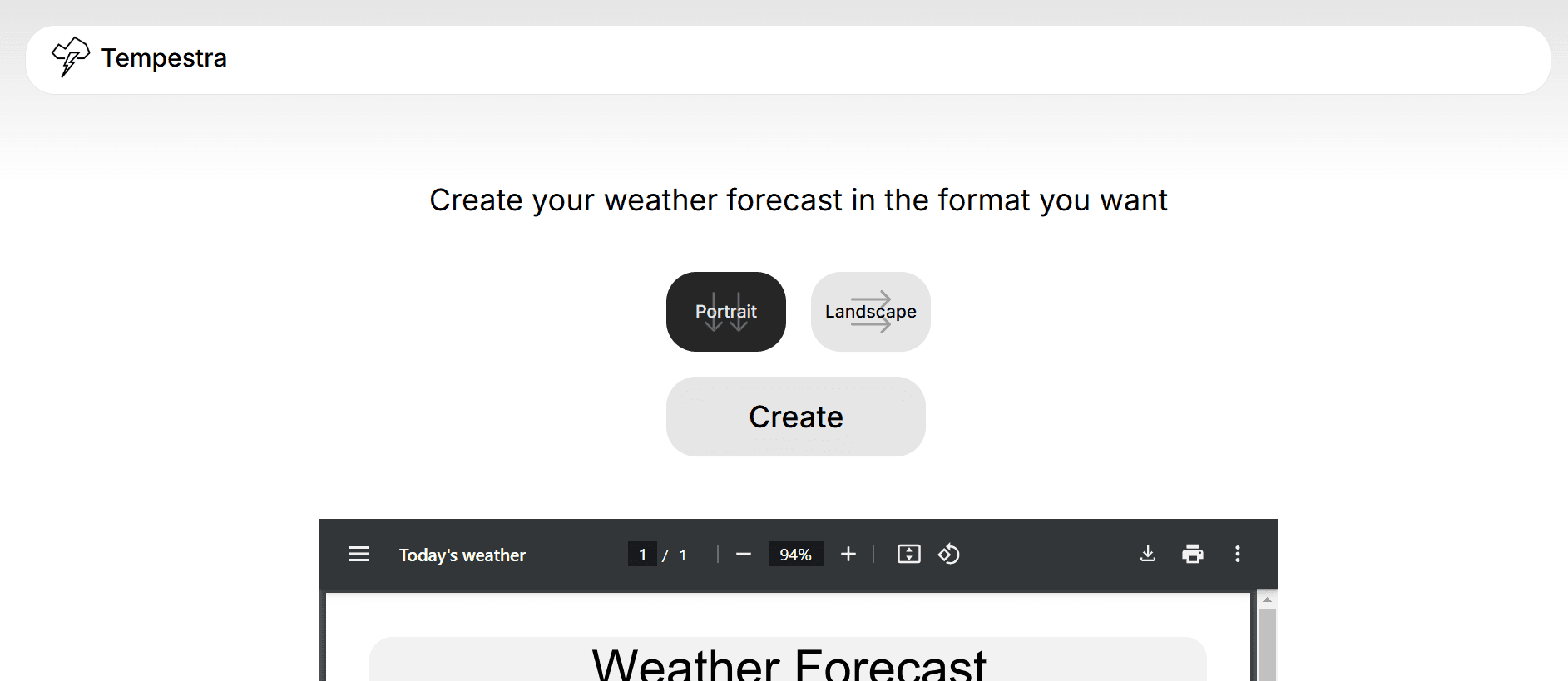 Tempestra, the Weather Forecast Generator